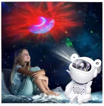 Aurora Starry Atmosphere Astronaut Bluetooth Music Projector Night Light - Cosmic LED Lamp with Sound"