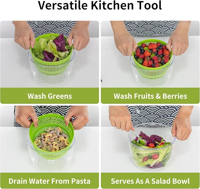 Hot Sale Dropshipping Kitchen Accessories Quick Dry Design Manual Plastic Salad Fruit Spinner Dehydrated Vegetables