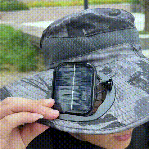 🔥Father's Day Sale- Wide Brim Solar Fan Outdoor Fishing Hat-Solar & USB Charging