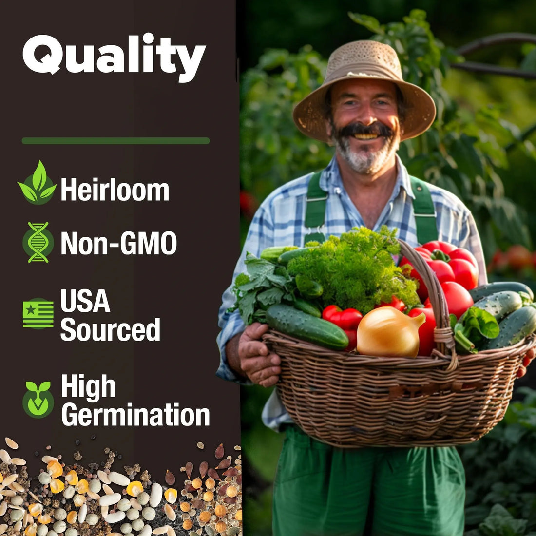 55 Variety Heirloom Vegetable & Fruit Seeds Kit – Non-GMO Survival Garden Starter