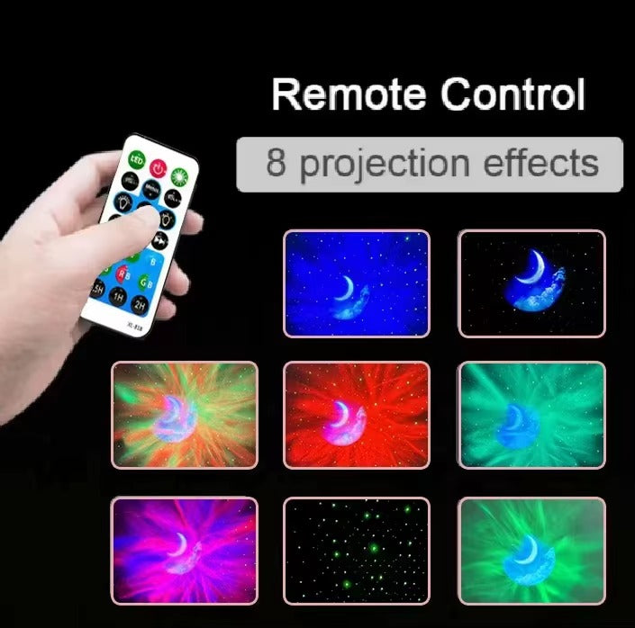 Aurora Starry Atmosphere Astronaut Bluetooth Music Projector Night Light - Cosmic LED Lamp with Sound"