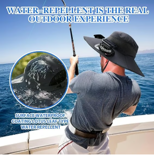 🔥Father's Day Sale- Wide Brim Solar Fan Outdoor Fishing Hat-Solar & USB Charging